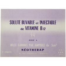 Buvard publicitaire. Néothérap. Soluté buvable et injectable de vitamine B 12.