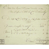 Facture des leçons d'écriture données aux petits-enfans de Mde La Csse d'Hervilly.