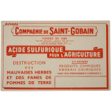 Buvard publicitaire. Compagnie de Saint-Gobain. Acide sulfurique pour l'agriculture.