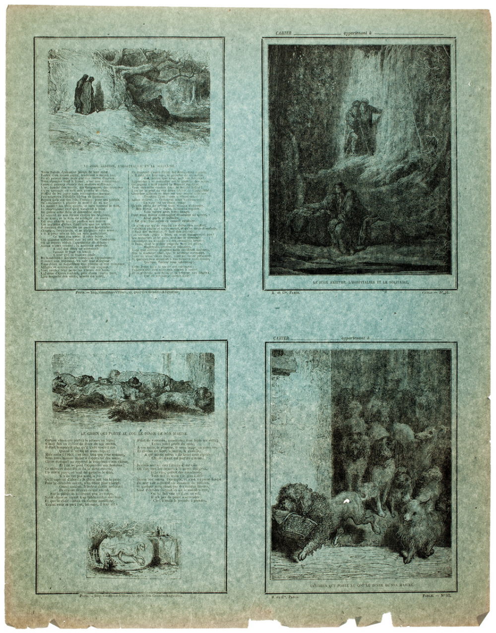Le Juge arbitre, l'hospitalier et le solitaire - Le chien qui porte au cou le dîner de son maître - Fables n°57 et 81.