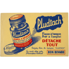 Buvard publicitaire. Pludtach. Flacon à tampon prêt à l'emploi.