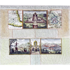 Description, situation & vue de la ville de Mexique, des deux lacs sur lesquels elle est bâtie, du grand temple de cette ville, des sacrifices d'hommes qu'on y faisoit, de l'idole des Mexicains, de leurs jeux, divertissemens, coutumes, superstitions & autres usages pratiquez parmi eux.