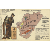 Émulsion Scott - Débilité générale, croissance, dentition, bronchite, rachitisme - Département de la Charente - 313.790 habitants - Chef-lieu : Angoulême - Sous-préfectures : Confolens, Cognac.