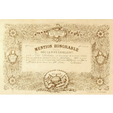 Diplôme de Mention Honorable de l'École Chrétienne des Frères de la Ville de Paris. 