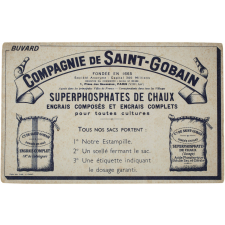 Buvard publicitaire. Compagnie de Saint-Gobain. Superphosphates de chaux.