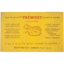 Buvard publicitaire. Produits Prémines.