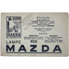 Buvard publicitaire. Lampe Mazda.