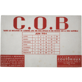 Buvard publicitaire. Dragées-Granulés C.O.B. Calendrier de Juin 1954.