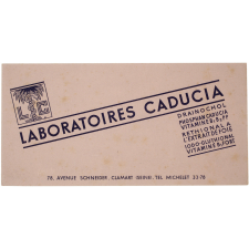 Buvard publicitaire. Laboratoires Caducia.