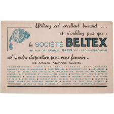 Buvard publicitaire. Société Beltex.