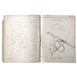 Cahier journalier d'Ernestine Thomé, élève à l'école de filles du Mériot (Aube). 