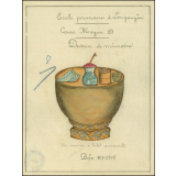 Cochinchine/Dessin de mémoire : un service à bétel Annamite.