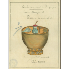 Cochinchine/Dessin de mémoire : un service à bétel Annamite.