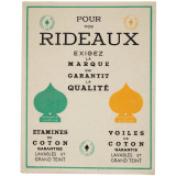 Buvard publicitaire. Pour vos rideaux exigez la marque garantie qualité.