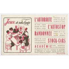 Buvard publicitaire. Jeux de notre temps. L'Autoroute.