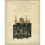 Cochinchine/Dessin de mémoire : un autel des ancêtres.