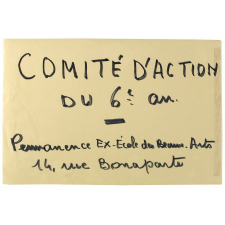Comité d'Action 6e - Permanence Ex-Ecole des Beaux-Arts.