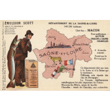 Émulsion Scott - Débilité générale, croissance, dentition, bronchite, rachitisme - Département de la Saône-&-Loire - 549.240 habitants - Chef-Lieu : Mâcon - Sous-préfectures : Châlon-s/-Saône, Charolles.
