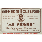 Buvard publicitaire. Amidon pur riz - Colle à froid Au Nègre. 