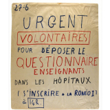 Urgent - Volontaires pour déposer questionnaire enseignants dans les hôpitaux.