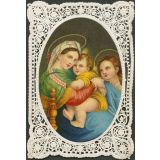 Image religieuse. Vierge à l'enfant. 