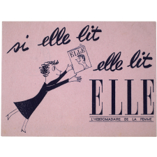 Buvard publicitaire. Elle, l'hebdomadaire de la Femme.