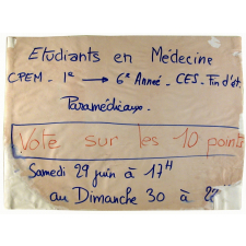 Etudiants en médecine - Vote sur les 10 points.