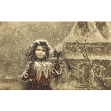 Petite fille sous la neige.