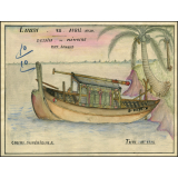Cochinchine/Dessin de mémoire : une barque.
