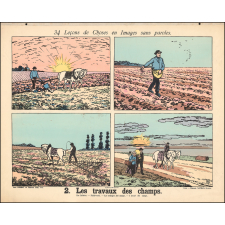 Tableaux muraux. 34 Leçons de Choses en Images sans paroles en tableaux muraux à raconter par les Petits. 1- La ferme. 2- Les travaux des champs.