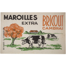 Buvard publicitaire. Maroilles extra. Bricout - Cambrai.