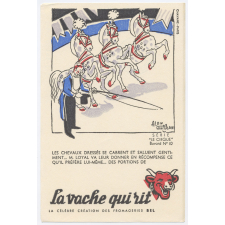 Buvard publicitaire. La vache qui rit. Chevaux dressés.