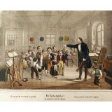 Le Maître d'école de village. El maestro de escuela de un pueblo. Der Dorfschullehrer. Il maestro di scuola del vilaggio.