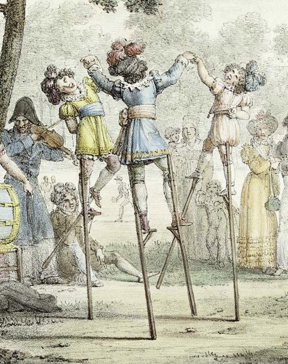 Danseurs d'Echasses, aux champs–Elysées.
