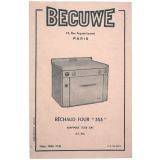 Buvard publicitaire. Becuwe. Réchaud Four 353.