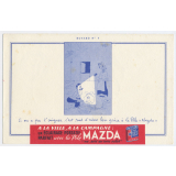 Buvard publicitaire. Pile Mazda. Buvard n°4.