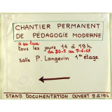 Chantier permanent de pédagogie moderne.