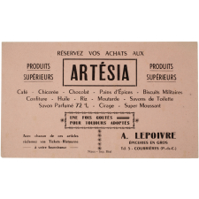 Buvard publicitaire. Artésia.