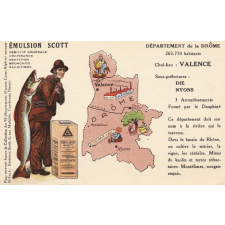 Émulsion Scott - Débilité générale, croissance, dentition, bronchite, rachitisme - Département de la Drôme - 263.750 habitants - Chef-lieu : Valence - Sous-préfectures : Die, Nyons.