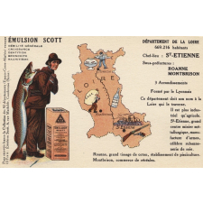 Émulsion Scott - Débilité générale, croissance, dentition, bronchite, rachitisme - Département de la Loire - 669.216 habitants - Chef-Lieu : St-Etienne - Sous-préfectures : Roanne, Montbrison.