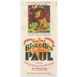 Buvard publicitaire. Biscottes Paul. Le lion et le rat.