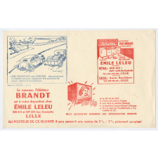 Buvard publicitaire. Emile Leleu. Ligne discontinue avec continue.