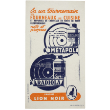 Buvard publicitaire. Métapol. Radiola.