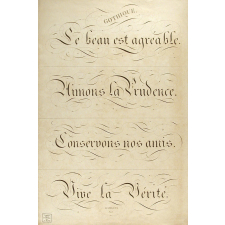 Modèle d'écriture gothique. 