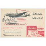 Buvard publicitaire. Emile Leleu. Super Constellation Lockheed.