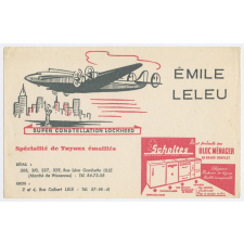 Buvard publicitaire. Emile Leleu. Super Constellation Lockheed.