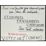 Pour une faculté gérée démocratiquement par tous les intéressés.