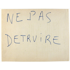Ne pas détruire.