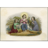 Image religieuse. Jésus accorde l'abondance de ses grâces, au coeur humble et pur, simple et doux.