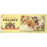 Buvard publicitaire. Le petit ours Philbée fait de l'automobile. 